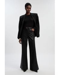 Karen Millen - Petite Faux Leather Tailored Kickflare Trouser - Lyst