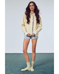 Boohoo - Faux Leather Contrast Stitch Jacket - Lyst
