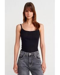 Dilvin - Slim Fit Ribbed Cotton Cami Top - Lyst