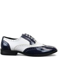 Infinity Leather - Patent Lace-Up Brogues Smart Dress Shoes Faux Leather - Lyst