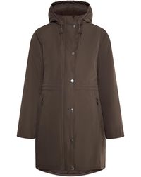 Usha - Gewatteerde Korte Jas Donkerbruin - Lyst