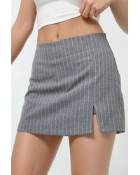 Hiccup - Striped Mini Skorts With Slit Detail - Lyst