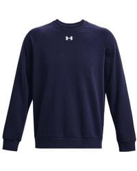 Under Armour - Rival Fleece Crew Hals Sweatshirt Voor Volwassenen (middernacht Marine/wit) - Lyst