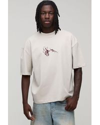 BoohooMAN - Oversized Boxy Floral Micro Print T-Shirt - Lyst