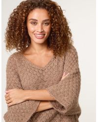 Blue Vanilla - Pointelle Knit Batwing Jumper - Lyst