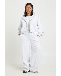 Boohoo - Plus Core Basic Pintuck Detail Straight Leg Jogger - Lyst