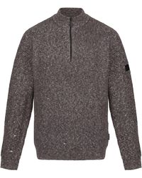 Regatta - Solomon Marl Knitted Zip Neck Sweatshirt (Dark) - Lyst