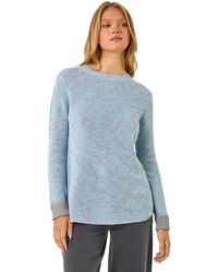 Roman - Contrast Cuff Knit Jumper - Lyst