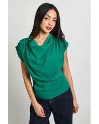 Boohoo - Chiffon High Cowl Neck Top - Lyst