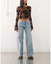 Motel - Roomy Extra Wide Low Rise Jeans - Lyst