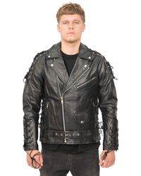Infinity Leather - Embossed Brando Biker Jacket-Chicago - Lyst