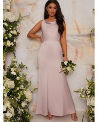Chi Chi London - Cowl Neck Satin Slip Maxi Dress - Lyst
