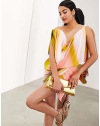 ASOS - Memory Draped Structure Off Shoulder Mini Dress - Lyst