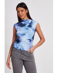 Quiz - Mesh Tie Dye Crop Top - Lyst