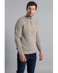 Kensington Eastside - Waffle Knit Jumper With 1/4 Zip Funnel Neck - Lyst