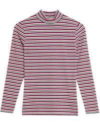 Marks & Spencer - High Neck Striped Jersey Top - Lyst