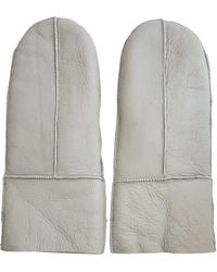 Infinity Leather - Genuine Real Sheepskin Mittens Warm Gloves - Lyst
