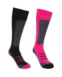Trespass - Ladies Janus Ii Ski Socks (Pack Of 2) (Cassis/ - Lyst