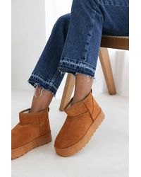 Where's That From - Wheres 'Janessa' Mini Faux-Suede Fur Lined Platform Ankle Boot - Lyst
