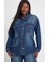 Boohoo - Plus Oversized Denim Shirt - Lyst
