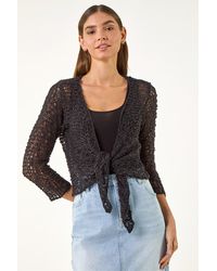Roman - Waterfall Popcorn Knitted Cardigan - Lyst