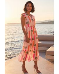 D.u.s.k - Palm Shimmer Frill Maxi Dress - Lyst