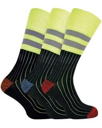 Sock Snob - 3 Pack Heavy Duty Cotton Hi Viz Work Socks - Lyst