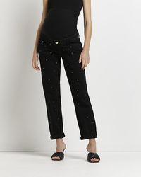 River Island - Mom Jeans Mid Rise Maternity Cotton - Lyst
