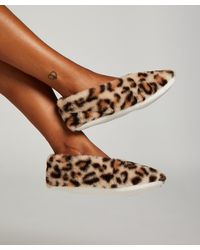 Hunkemöller - Leopard Cosy Ballerina Slippers - Lyst