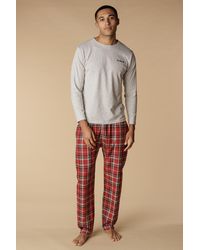Firetrap - Cotton Check 2 Piece Long Sleeve Pyjama Set - Lyst