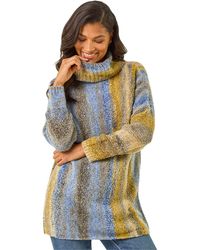 Roman - Boucle Stripe Cowl Neck Jumper - Lyst