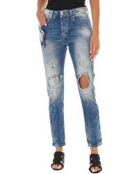 Met - Long Worn Effect Jeans 10Dbf0667 - Lyst