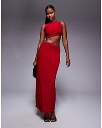 Missy Empire - Double Layered Slinky High Waisted Maxi Skirt Co-Ord - Lyst