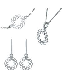 Orphelia - 'jasmine' Dames 925 Sterling Zilveren Set: Armband + Oorbellen + Ketting - Lyst