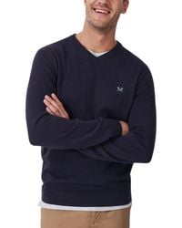 Crew - Jumper V Neck Long Sleeve Regular Fit Lightweight Knit Sweat - Lyst
