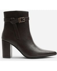 Where's That From - Wheres Evania Buckle Strap Detail Block Heeled Ankle Boot - Lyst