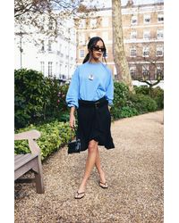 Boohoo - Crinkle Chiffon Awkward Length Midi Skirt - Lyst