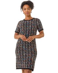 Roman - Petite Sparkle Boucle Knit Dress - Lyst