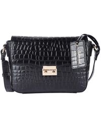 Ashwood Leather - 'Elegance' Croc Embossed Cross Body Bag - Lyst