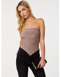 Pink Vanilla - Ruched Slinky Bandeau Top - Lyst