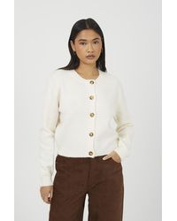 Brave Soul - Off Round Neck Jersey Knit Cardigan - Lyst