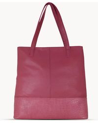 Assots London - Sienna' Embossed Croc + Pebble Grain Unlined Leather Tote Bag - Lyst