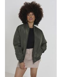 Brave Soul - 'Brazil' Ruched Sleeve Oversized Bomber Jacket - Lyst