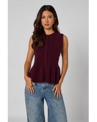 Urban Bliss - Peplum Button Front Vest - Lyst