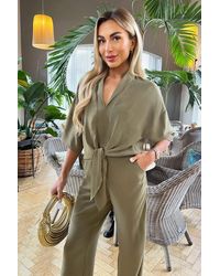 AX Paris - V-Neck Collar Tie Front Shirt - Lyst
