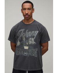 BoohooMAN - Oversized Washed Johnny Cash Print T-Shirt - Lyst