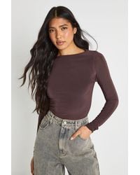 Boohoo - Tall Double Layer Slinky Long Sleeve Top - Lyst