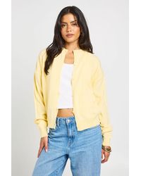Boohoo - Crew Neck Button Up Cardigan - Lyst