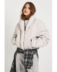 Boohoo - Cropped Puffer Jacket - Lyst