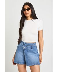 Boohoo - Tall Basic Short Sleeve Crew Neck Crop Top - Lyst